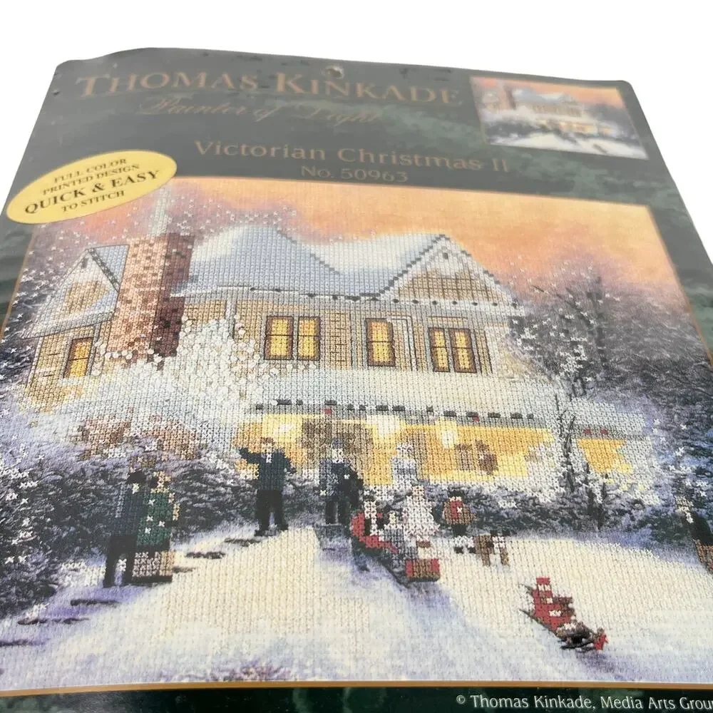 Candamar Designs Thomas Kinkade Victorian Christmas II Cross Stitch 50963 New